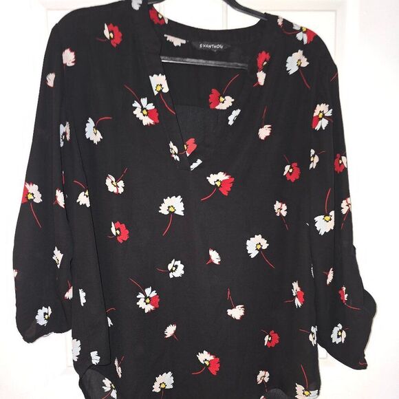 41 Hawthorn Freeman Split Neck Blouse XL | Black - Picture 2 of 7